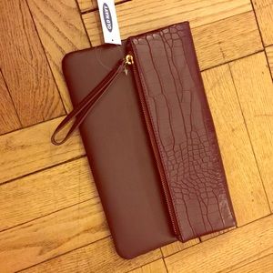 Burgundy Fold over clutch