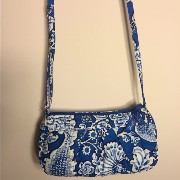 Floral Print Cross-Body Bag/ Matching Change Purse