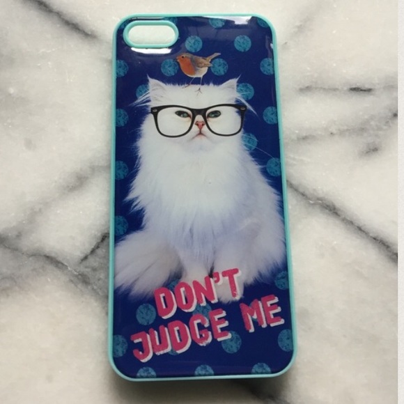 Other - Vintage iPhone 5 Blue Funny Cat Case