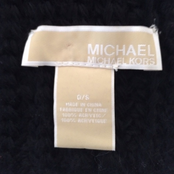 Michael Kors Black silver buttons long knit scarf - Picture 4 of 4