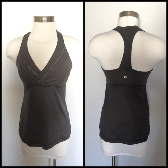 Lululemon gray front cross tank - Picture 2 of 4