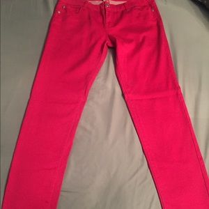 Hot pink skinny jeans