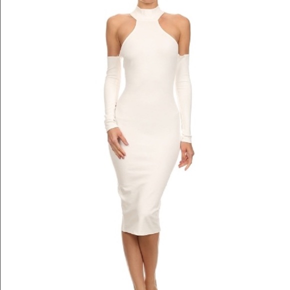 Cold shoulder midi dress