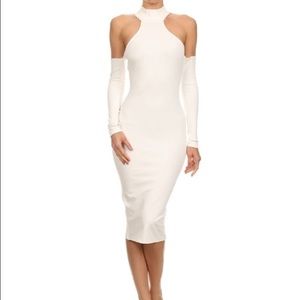 Cold shoulder midi dress