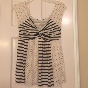 FINAL SALE Anthro Bailey 44 stripe/polka dot top
