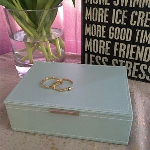 Gold tone hoop earrings