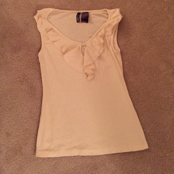 Ruffle front sleeveless sweater