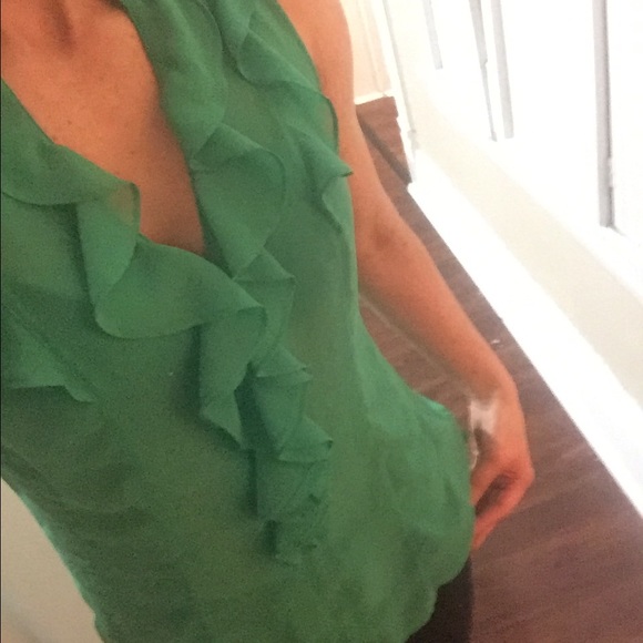 Express Ruffle Tank Size Medium- Green - Picture 3 of 3