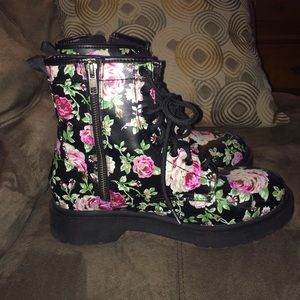 Floral Combat Boots