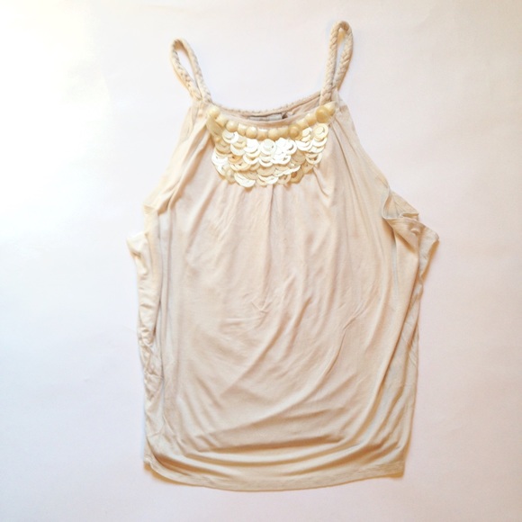 Cream Beaded Top