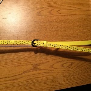 Bright yellow skinny belt
