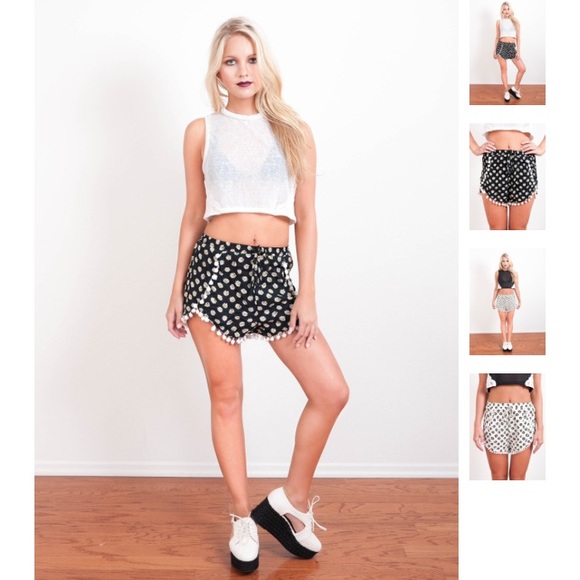 Daisy Pom Pom Shorts *White Color Only*