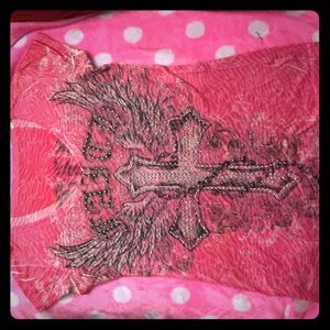 Rhinestone top & pink shorts size s-m