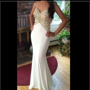 White studded prom dress