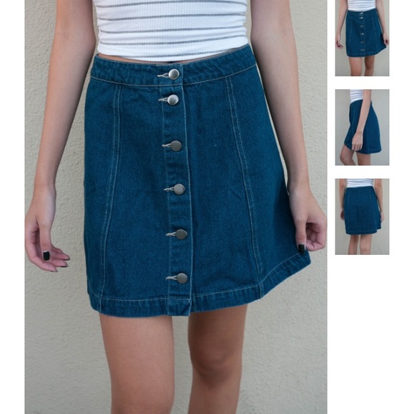 A Line Denim Skirt