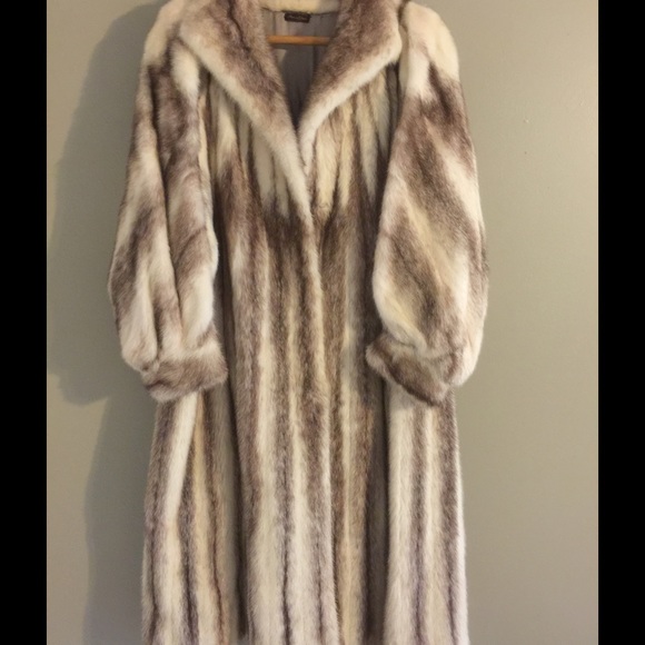 Brown Cross Mink, full length Fur Coat