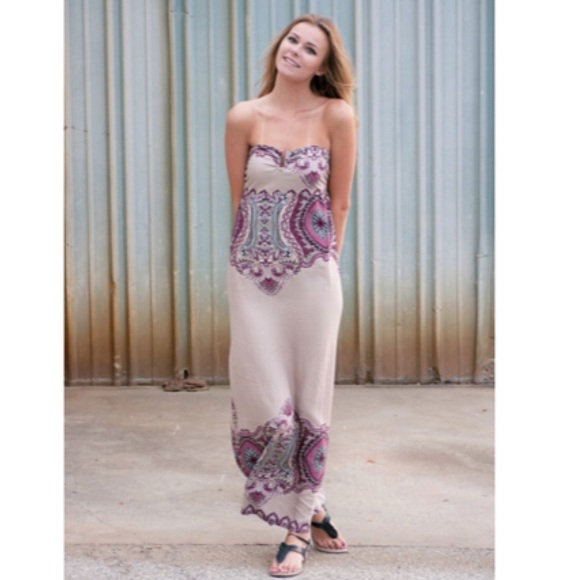 Dusty Rose Paisley Maxi Dress