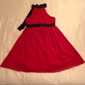 Forever 21 Red Chiffon Halter Cocktail Dress