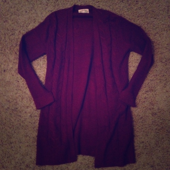 Burgundy knit cardigan