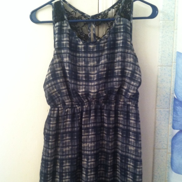 Forever 21 plaid lace back skater dress!