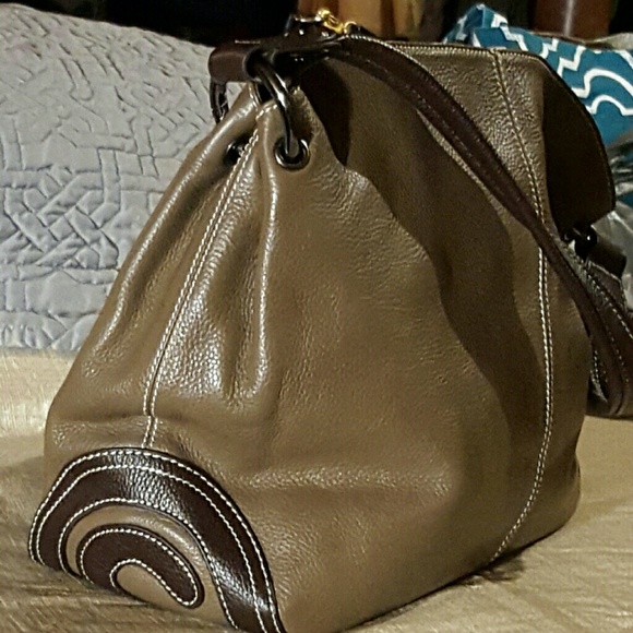 VERA PELLE brown Leather Bag.-NWOT