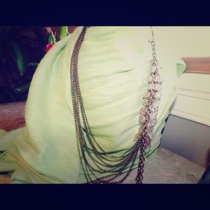 Lia Sophia Asymmetrical Bronze/Pink Necklace