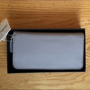 Saks Fifth Avenue Beige Grey Continental Wallet
