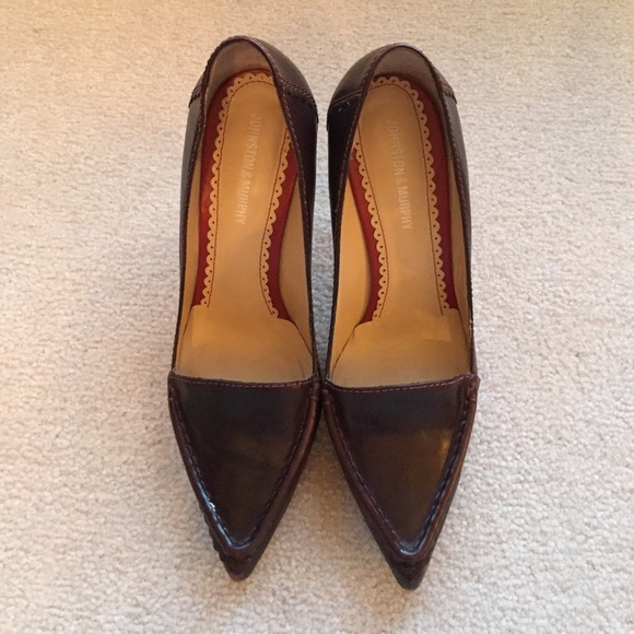 Johnston & Murphy brown leather heels