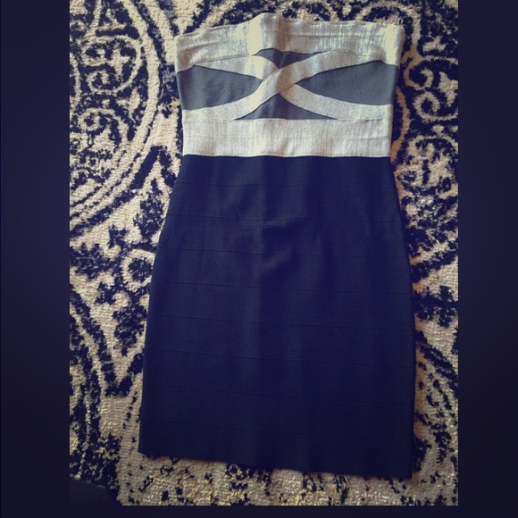 Black and Grey GUESS bandage dress