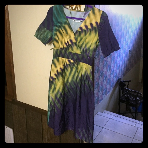 Escada silk dress size small beautiful colors - Picture 1 of 4