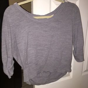 Grey low crop sweater by Pink Rose