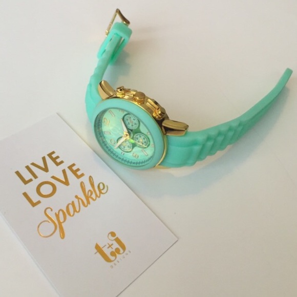 πHP Mint Watch And Pave Faux Leather Bracelet Set - Picture 3 of 4