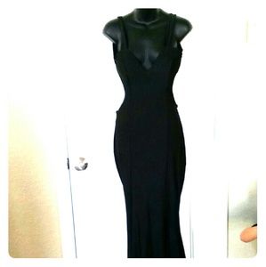 Black open back gown