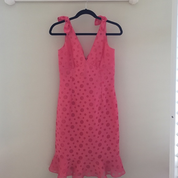 Tone on tone pattern coral dress