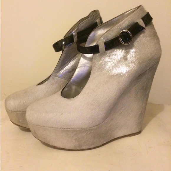 Metallic Calf Skin Platforms