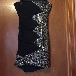 black sequined tight dress from deb