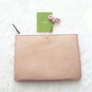 💎 NWT Kate Spade Glitter Clutch - Rose Gold 💎
