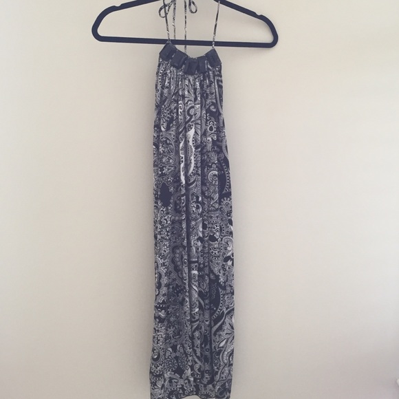 Paisley dress with low cut out back