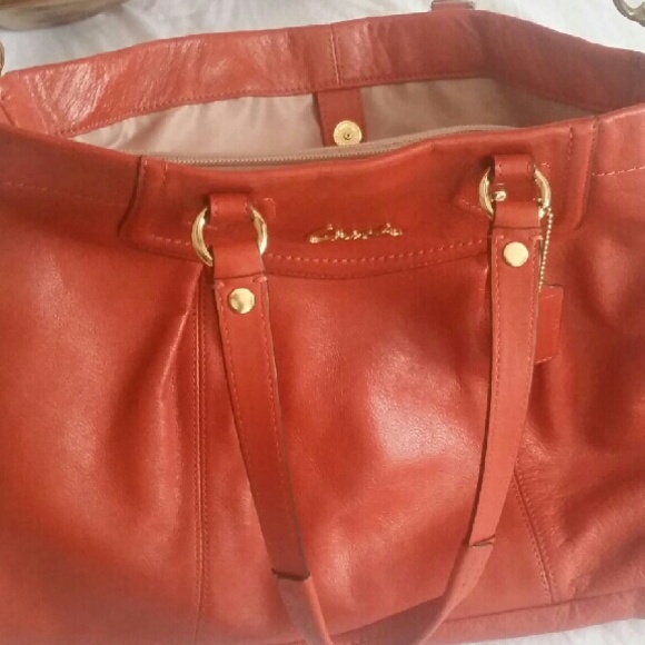 Coach Burnt Orange Leather Hand/Shoulder