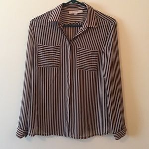 Striped Loft Button Down Blouse