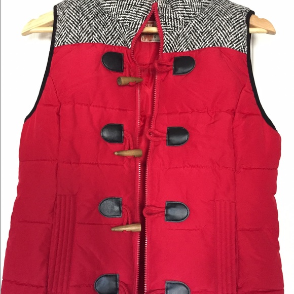 Red puffer vest