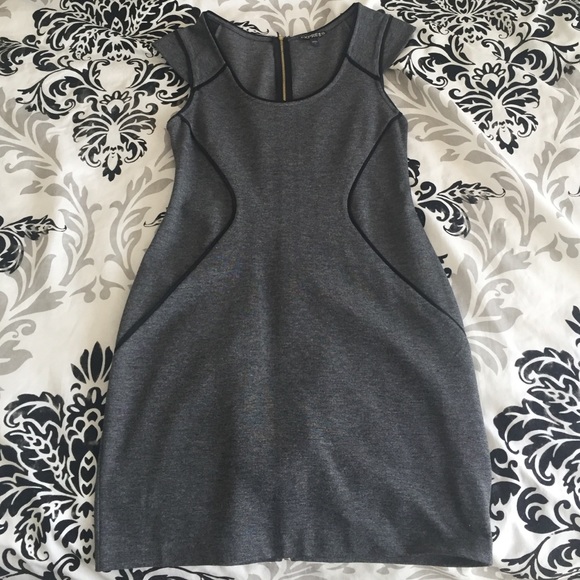 Express Grey mini dress w/full back zipper!