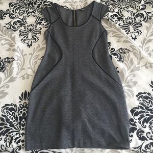 Express Grey mini dress w/full back zipper!