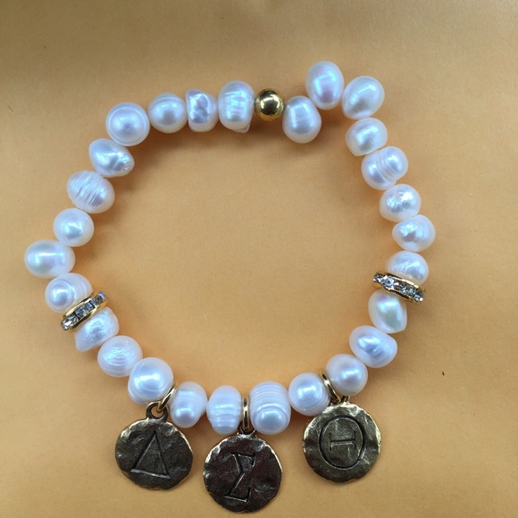 Freshwater pearl sorority bracelet
