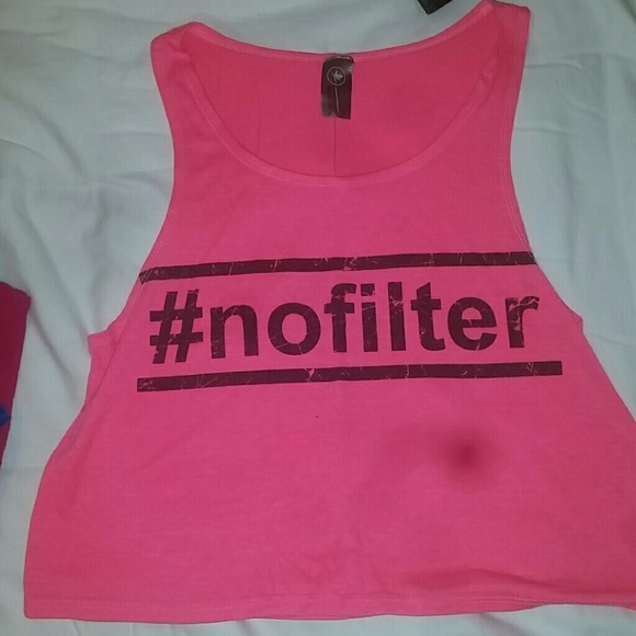 pink #nofilter crop top