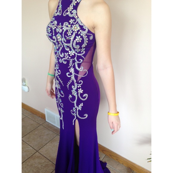 Rachel Allan Purple Prom Gown - Picture 2 of 4
