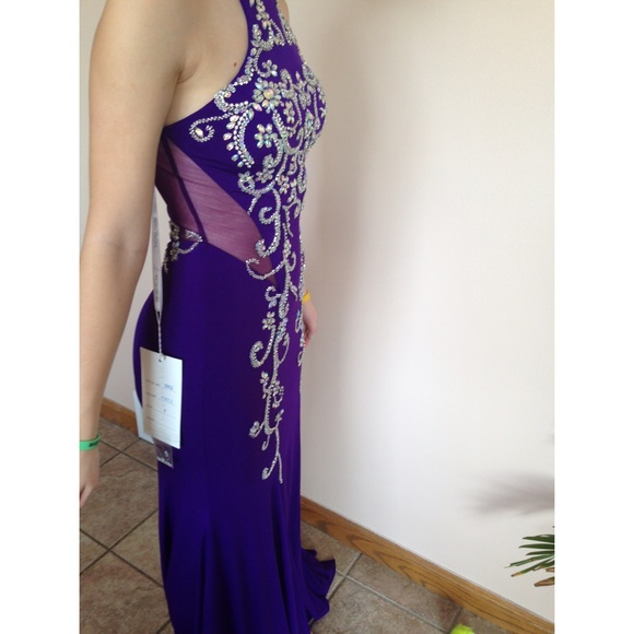 Rachel Allan Purple Prom Gown - Picture 3 of 4