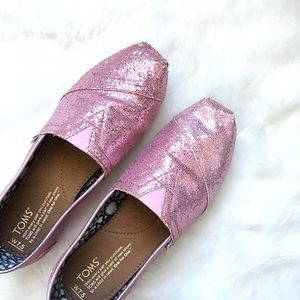 SOLD on Facebook Pink Glitter Toms 💖