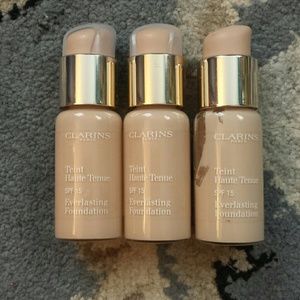 3 - .5 oz Clarins everlasting foundation