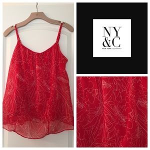 Floral Red and White Floaty Tank